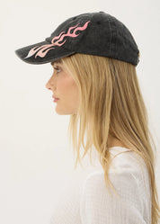 Ignite Six Panel Cap - Black with Flames | Afends