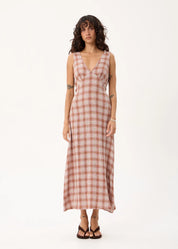 Tully Seersucker Maxi Dress - Desert Check | Afends