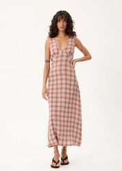 Tully Seersucker Maxi Dress - Desert Check | Afends