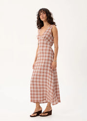 Tully Seersucker Maxi Dress - Desert Check | Afends