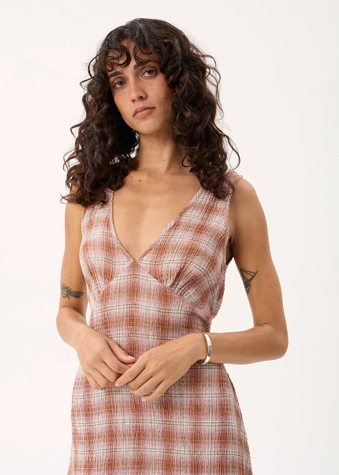 Tully Seersucker Maxi Dress - Desert Check | Afends