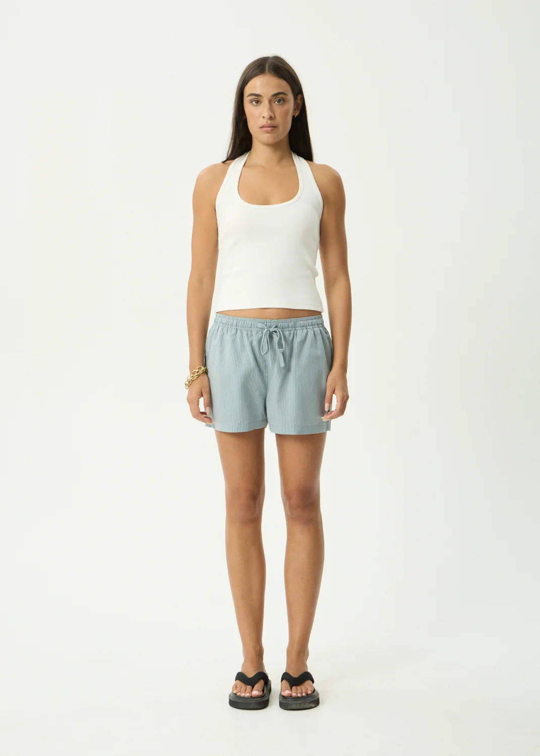Dana Elastic Waist Short - Teal Stripe | Afends