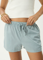 Dana Elastic Waist Short - Teal Stripe | Afends