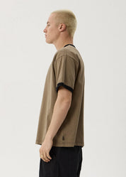 Stem Boxy Ringer Tee _ Vintage Fossil | Afends