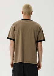 Stem Boxy Ringer Tee _ Vintage Fossil | Afends