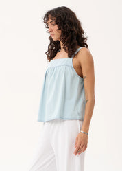 Candice Chambray Cami Top - Moonbeam Check | Afends