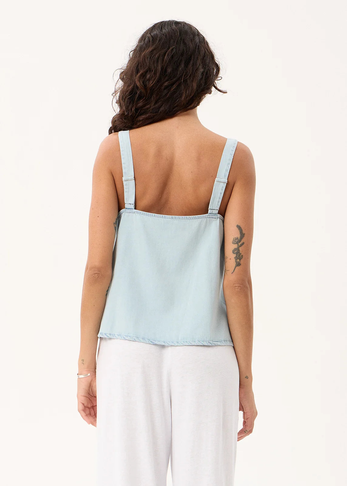 Candice Chambray Cami Top - Moonbeam Check | Afends
