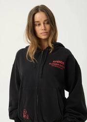 Flower Patch- Boxy Zip Hood | AFENDS
