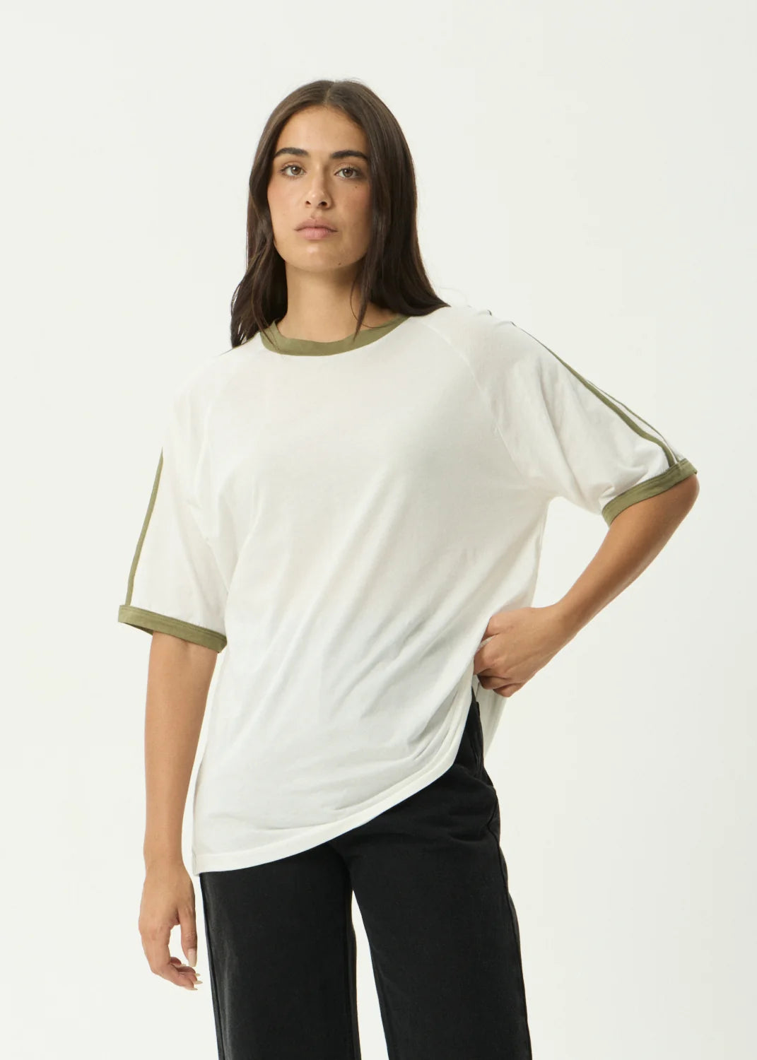 Smokeshow Oversized Raglan Tee - White | Afends