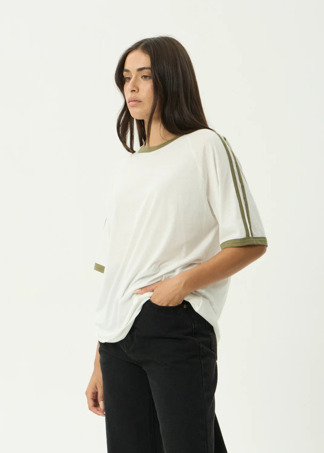 Smokeshow Oversized Raglan Tee - White | Afends