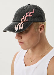 Ignite Six Panel Cap - Black with Flames | Afends
