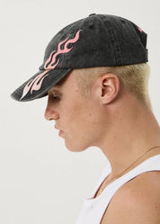 Ignite Six Panel Cap - Black with Flames | Afends
