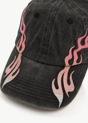 Ignite Six Panel Cap - Black with Flames | Afends