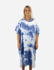 Tie Dye Vibes - Youth Beach Poncho - Blue/White | Carve