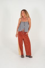 Apres Surf Pant - Rust and Cream | Atmosea