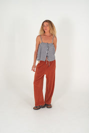 Apres Surf Pant - Rust and Cream | Atmosea
