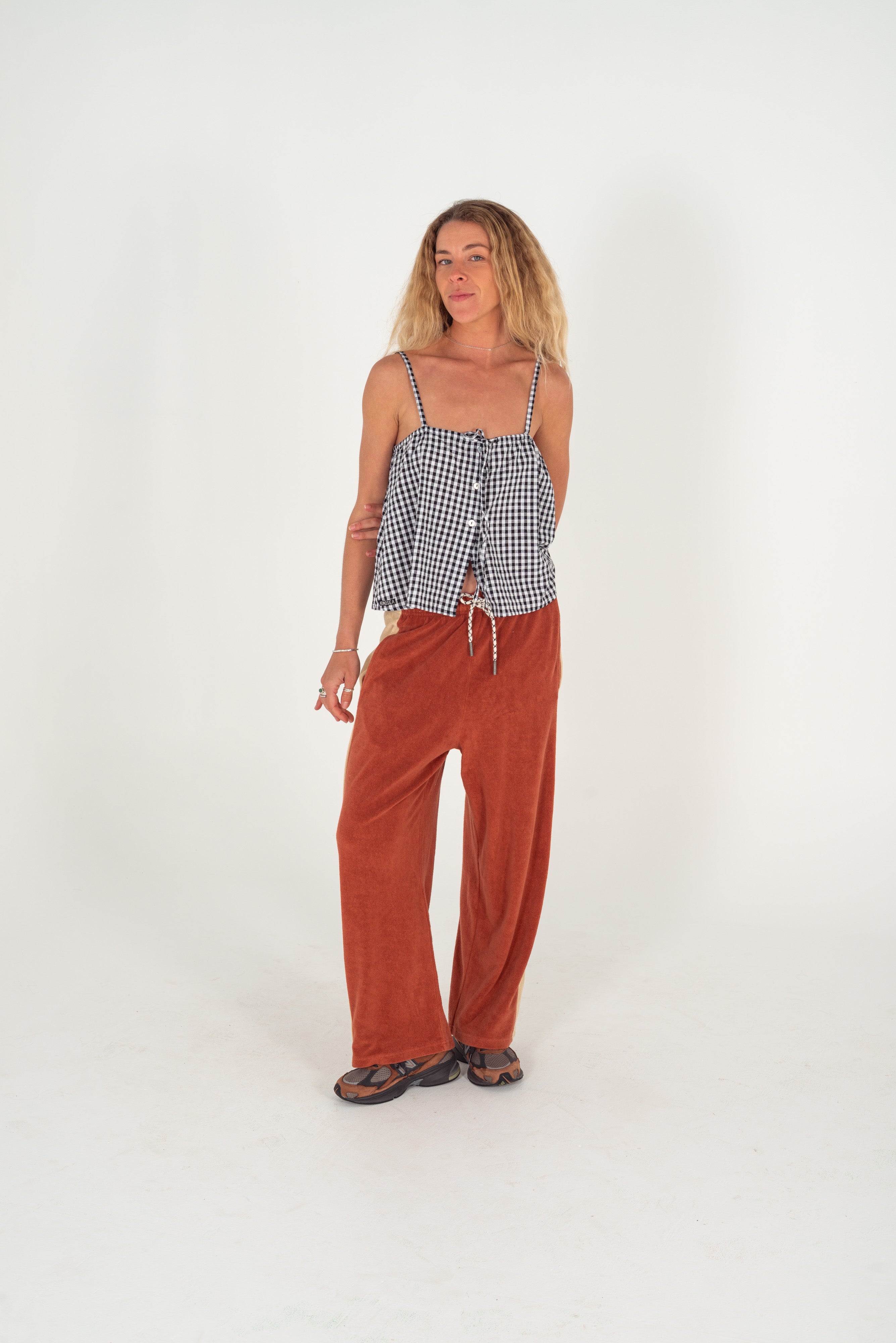Apres Surf Pant - Rust and Cream | Atmosea