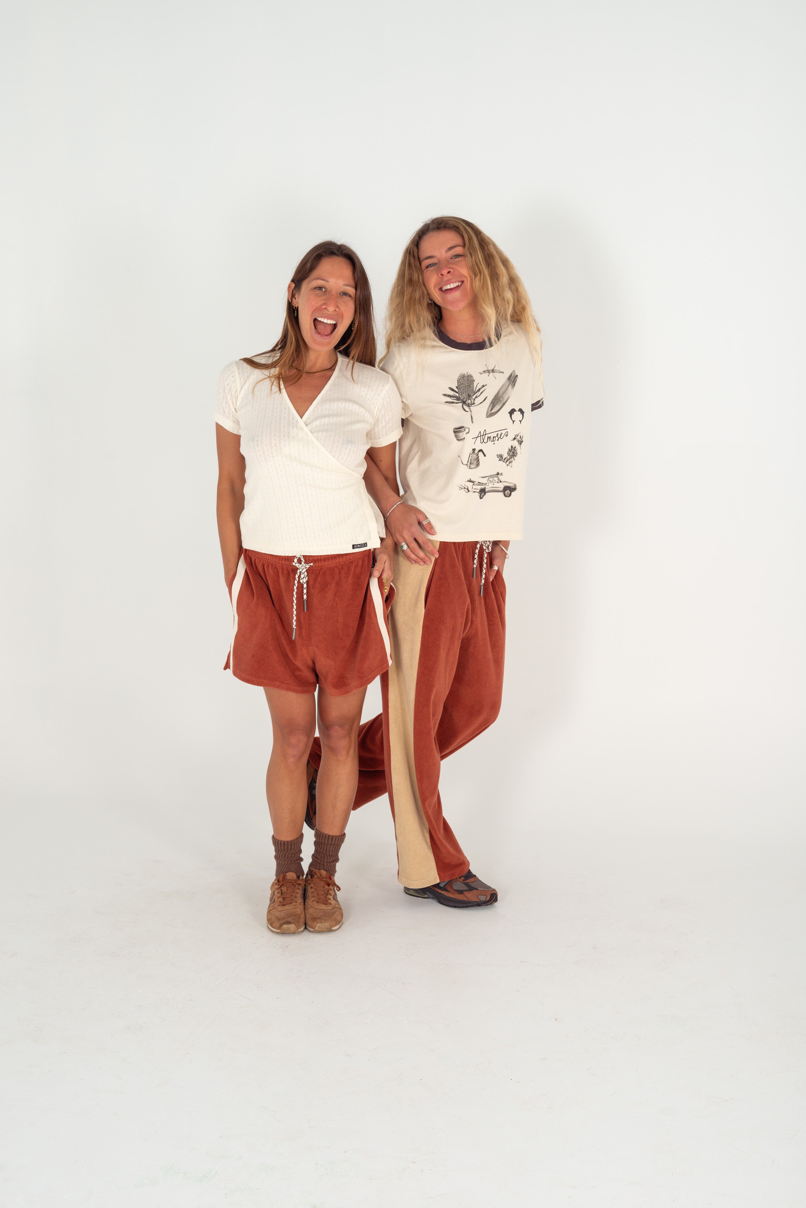 Apres Surf Pant - Rust and Cream | Atmosea
