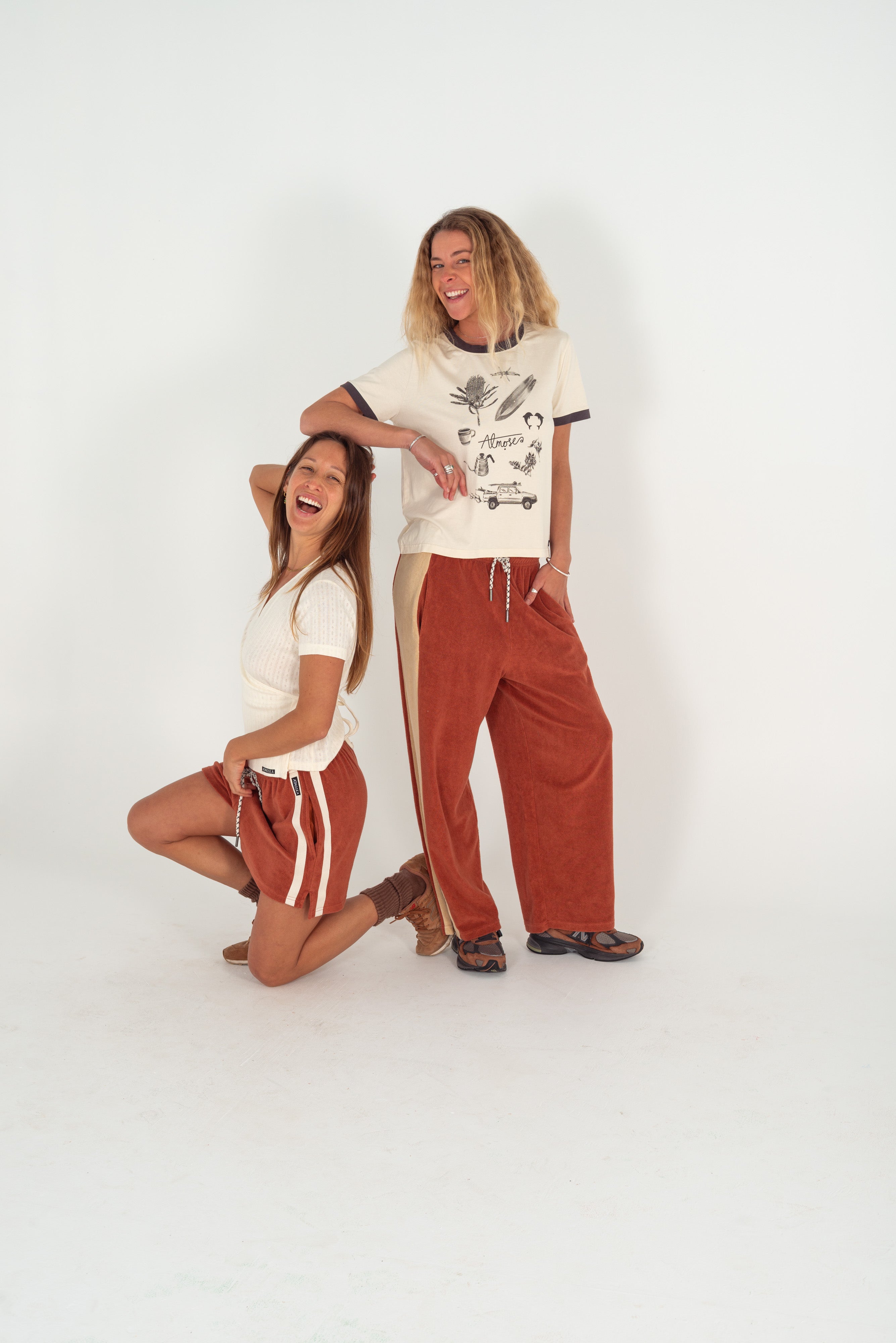 Apres Surf Pant - Rust and Cream | Atmosea