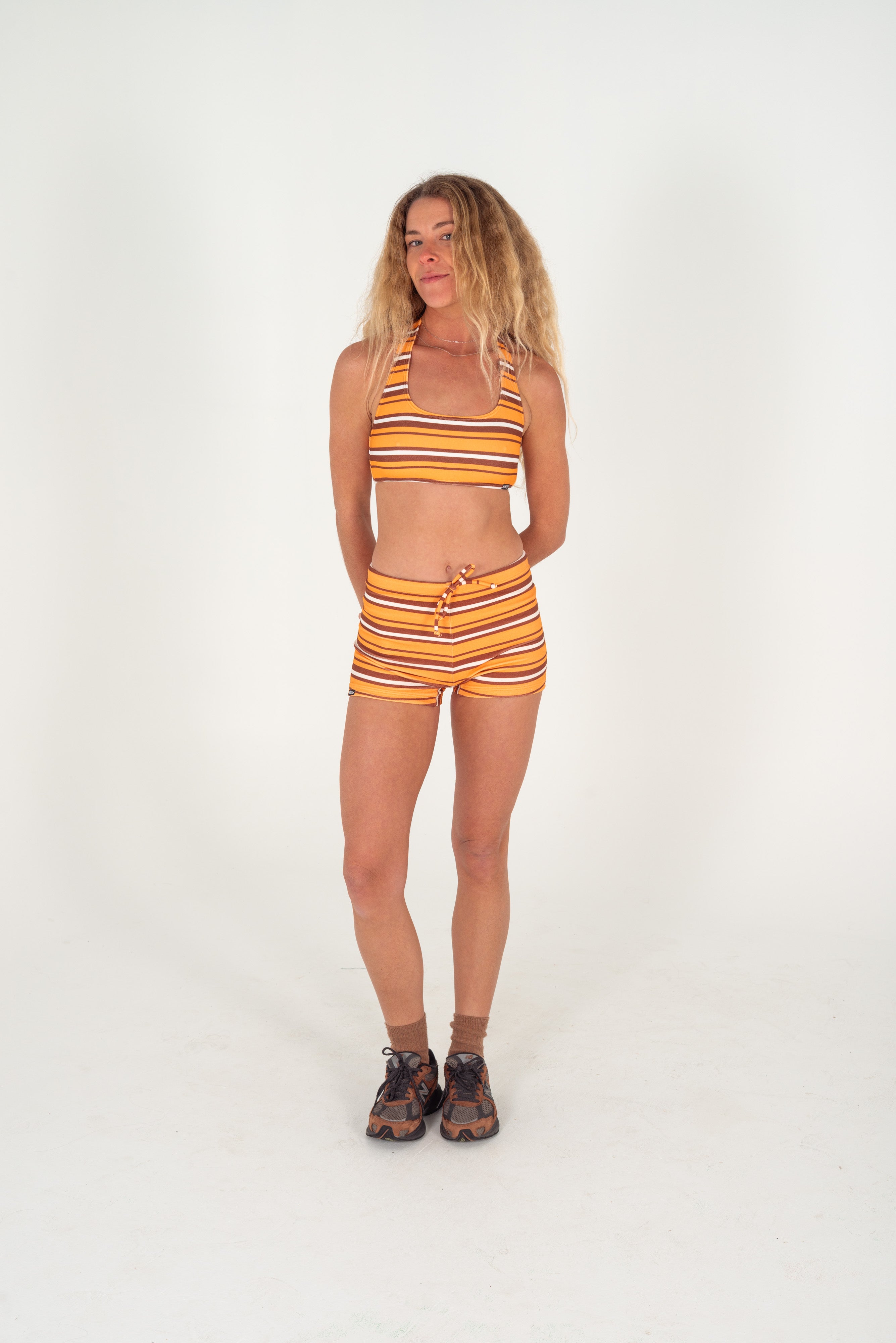 Sienna Bikini Halter Top - Sunset Stripe | Atmosea