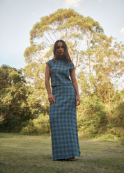 Wren Seersucker Top - Navy Check | Afends