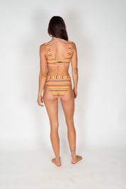 Sienna Bikini Crop Top - Sunset Stripe | Atmosea