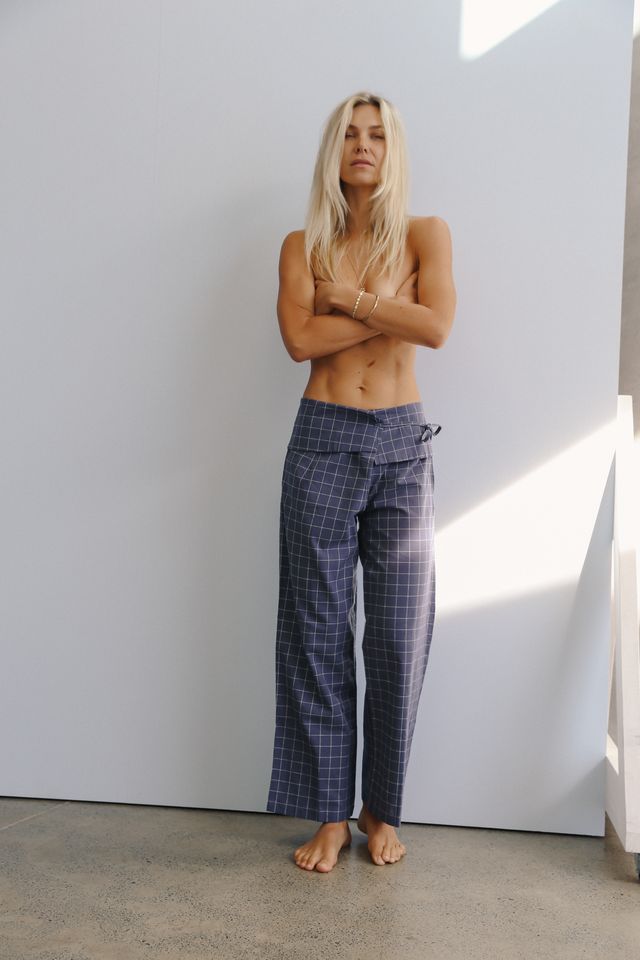 Mika Fold Pant - Indigo Plaid | The Bare Road
