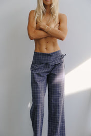Mika Fold Pant - Indigo Plaid | The Bare Road