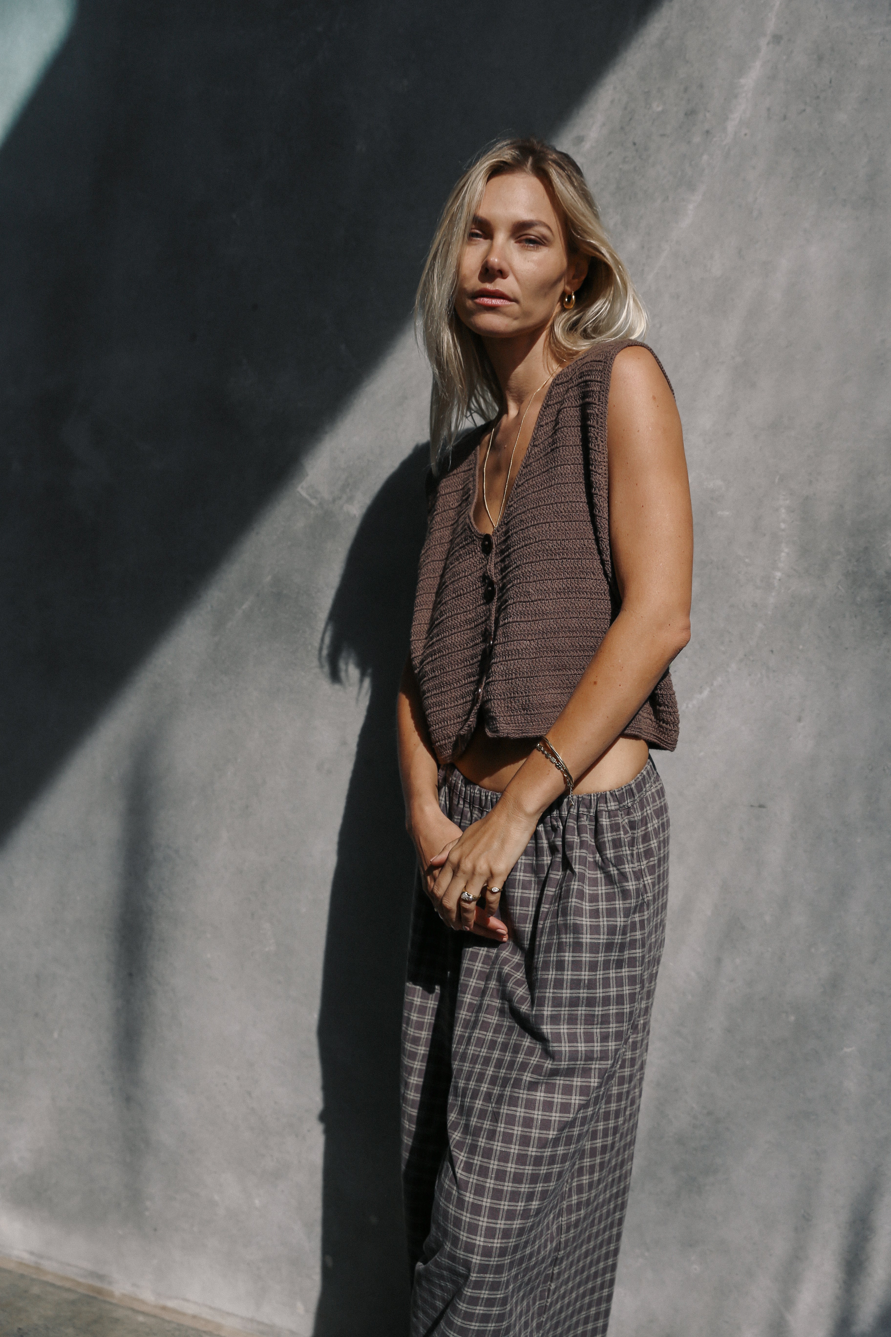 Scarlet Crochet Vest - Chocolate | The Bare Road
