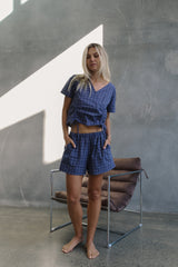 Ava Short - Indigo Plaid | The Bare Road