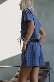 Ava Short - Indigo Plaid | The Bare Road