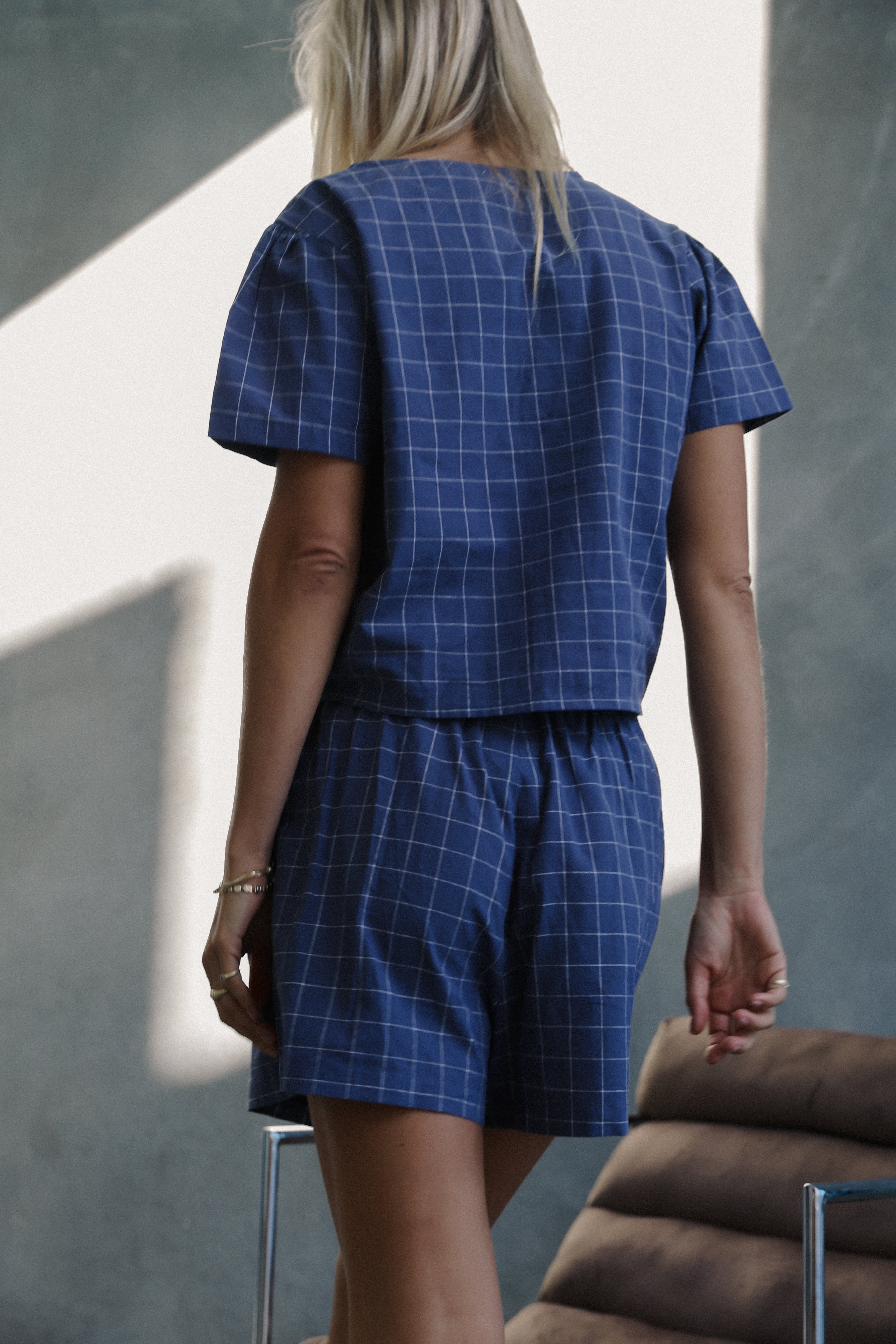 Ava Short - Indigo Plaid | The Bare Road