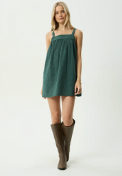 Inka Seersucker Mini Dress - Pine | Afends