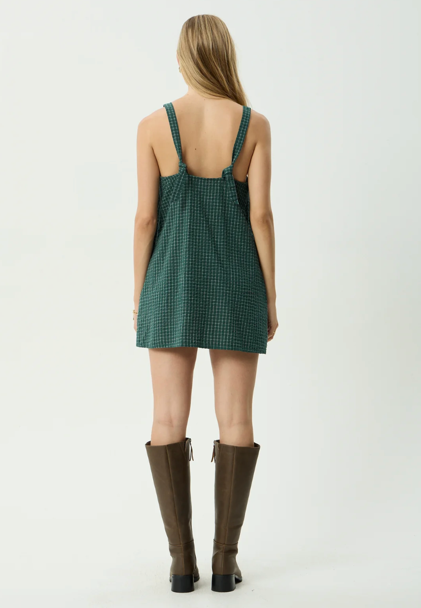 Inka Seersucker Mini Dress - Pine | Afends
