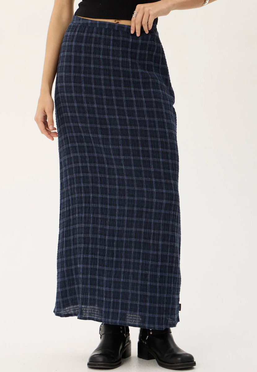 Lita Seersucker Maxi Skirt - Midnight | Afends