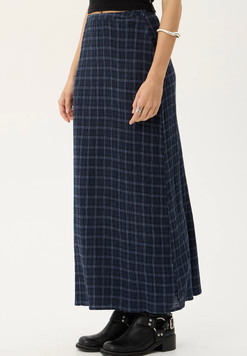 Lita Seersucker Maxi Skirt - Midnight | Afends