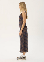 Tully Seersucker Maxi Dress - Shev Indigo Check | Afends