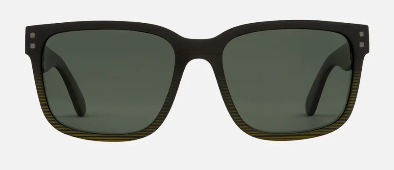 Carve Rivals XL Sunglasses in Matte Black to Olive Streak Green Polarised