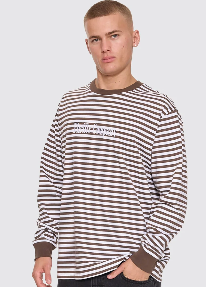 Primitive Stripe Oversize Crop Long Sleeve Tee