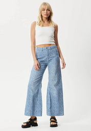 Gigi Organic Denim Flared Jean - Arctic | Afends