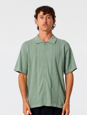 Trader Knit Shirt - Dusty Green | The Critical Slide Society