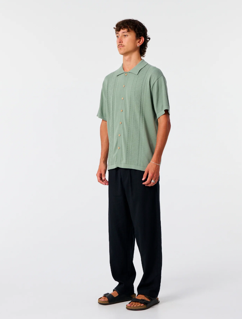 Trader Knit Shirt - Dusty Green | The Critical Slide Society
