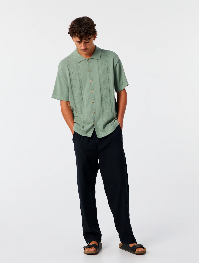 Trader Knit Shirt - Dusty Green | The Critical Slide Society