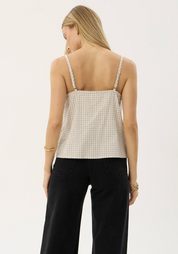 Candice Organic Seersucker Cami Top - Moonbeam Check | Afends