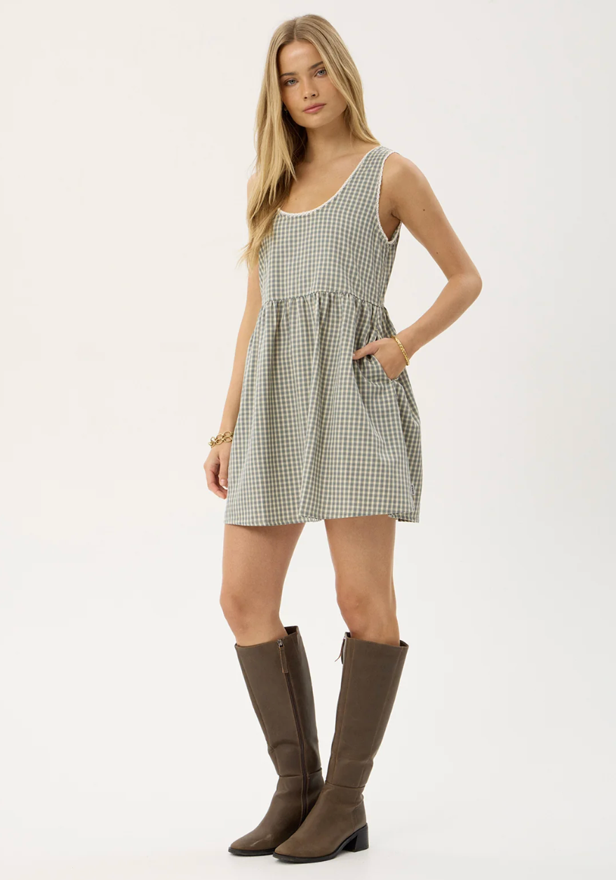Jesse Vice Recycled Mini Dress - Alpine Check | Afends