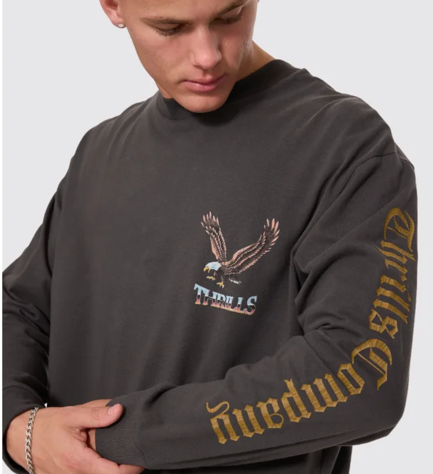 Seen & Heard Oversize Long Sleeve Tee - Merch Black | Thrills Co
