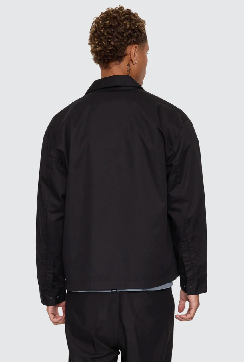 Chaotic Interventions Cropped Overshirt - Black | Thrills Co