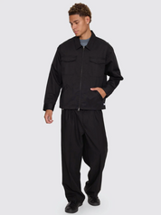 Chaotic Interventions Cropped Overshirt - Black | Thrills Co