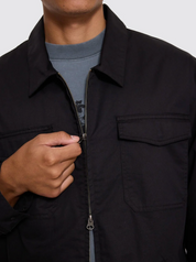 Chaotic Interventions Cropped Overshirt - Black | Thrills Co