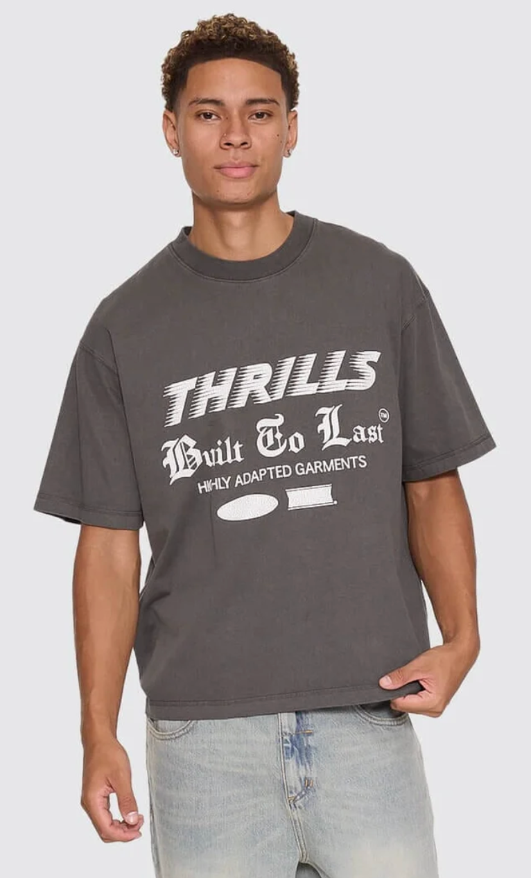 Built to Last Overszie Tee - Merch Black | Thrills Co